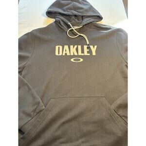 Oakley Men’s Black Pullover Hoodie, Graphic Logo, Fleece Cotton Blend XL